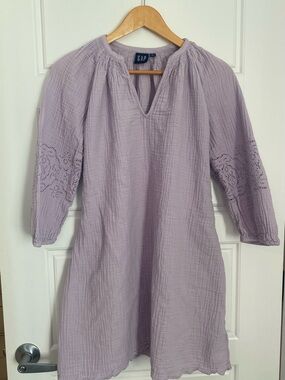 GAP Lilac Textured Gauze Tunic Dress Size Small - see description